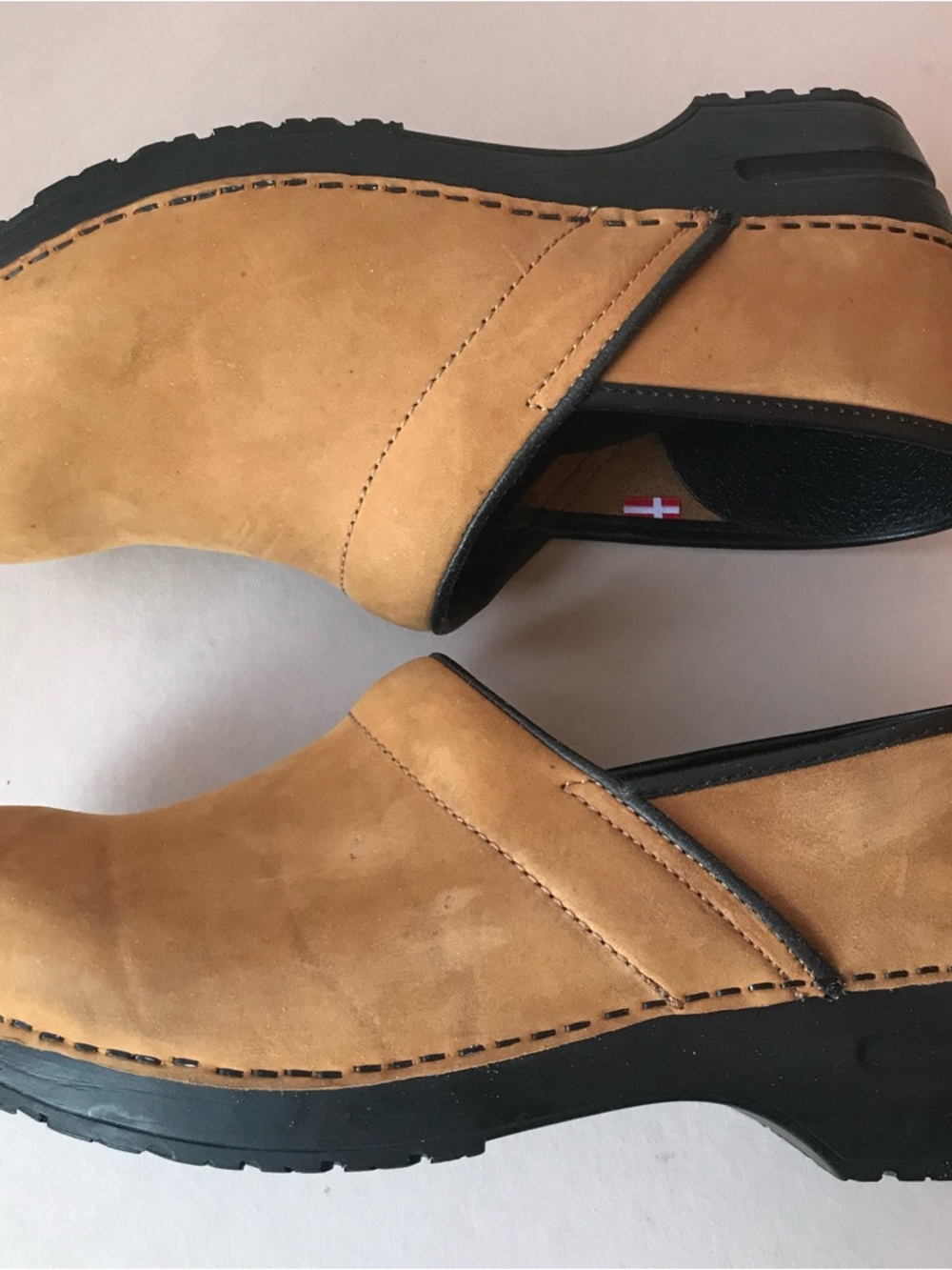 Sanita Shoe S-10 EU 41 the original Danish clog Tan Leather